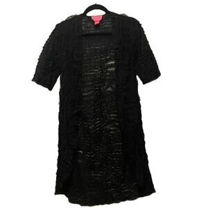 Betsey Johnson Black‎ Nylon See Through Over Coat